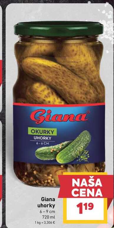 Giana uhorky 6-9 cm 720 ml 