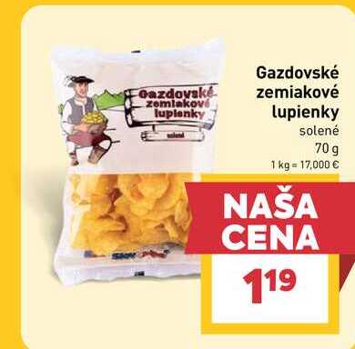 Gazdovské zemiakové lupienky zemiakové lupienky solené 70g 