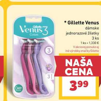 Gillette Venus dámske jednorazové žiletky 3 ks