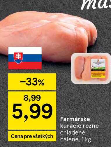 Farmárske kuracie rezne chladené balené, 1 kg