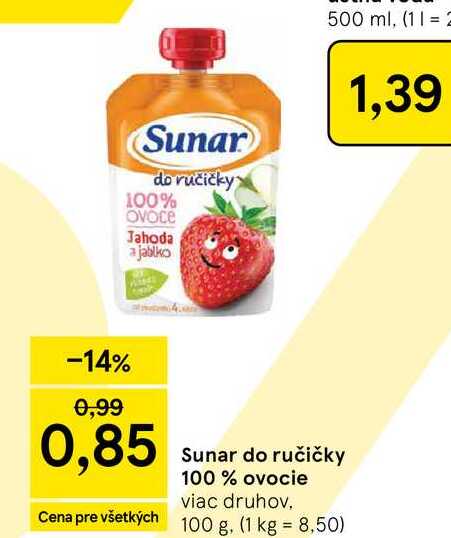 Sunar do ručičky 100% ovocie viac druhov 100 g