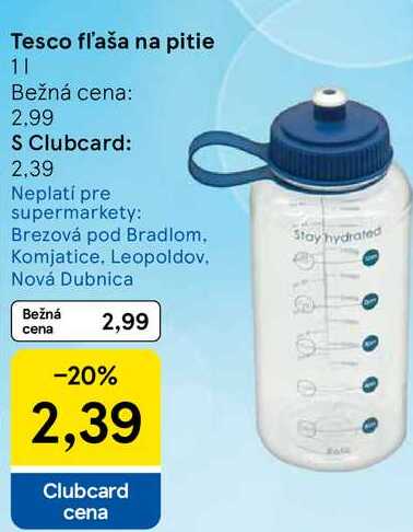 Tesco fľaša na pitie 1l