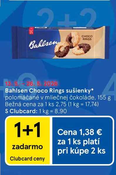 Bahlsen Choco Rings sušienky 155 g