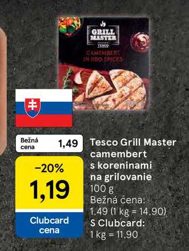 Tesco Grill Master camembert s koreninami na grilovanie 100 g 