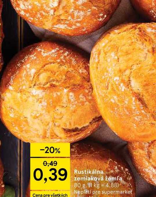 Rustikálna zemiaková žemľa 80 g