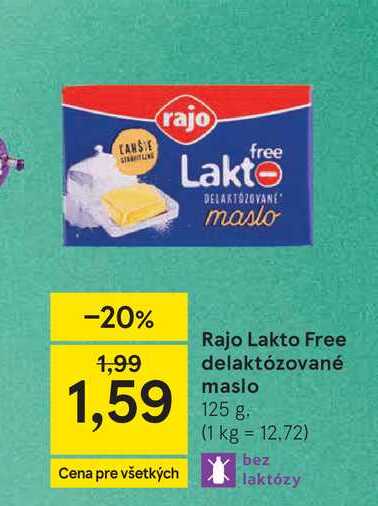 Rajo Lakto Free delaktózované maslo 125 g