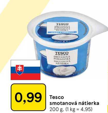 Tesco smotanová nátierka 200 g