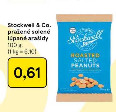 Stockwell & Co. pražené solené lúpané arašidy 100 g