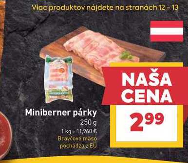 Miniberner párky 250 g 