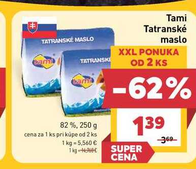 Tami Tatranské maslo 82%, 250 g 
