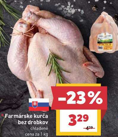 Farmárske kurča bez drobkov chladené cena za 1 kg 