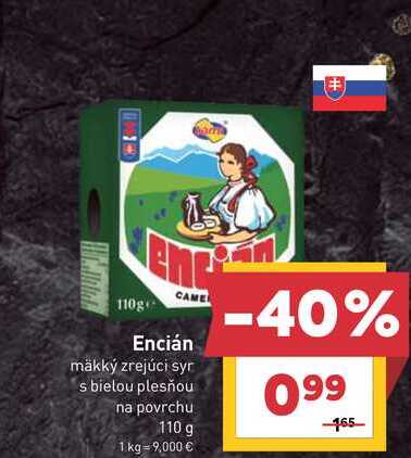 Encián mäkký zrejúci syr s bielou plesňou na povrchu 110 g