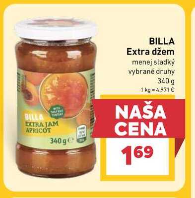 BILLA Extra džem menej sladký vybrané druhy 340 g