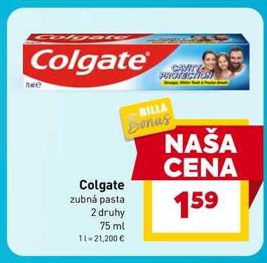 Colgate zubná pasta 2 druhy 75 ml