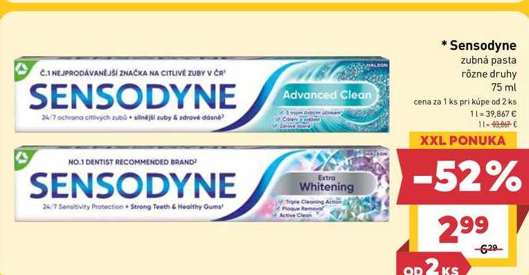 Sensodyne zubná pasta rôzne druhy 75 ml
