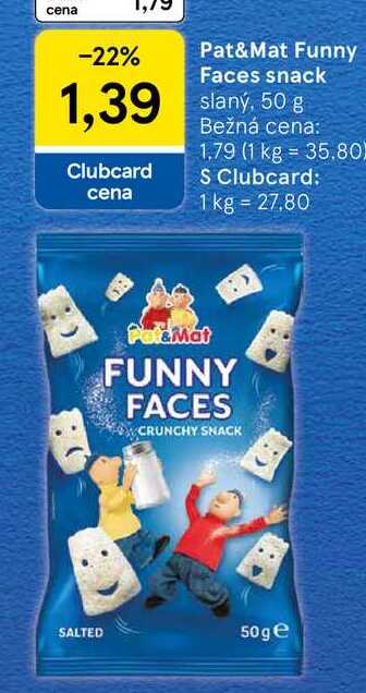 Pat&Mat Funny Faces snack slaný, 50 g