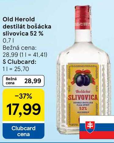 Old Herold destilát bošácka slivovica 52 % 0.7l