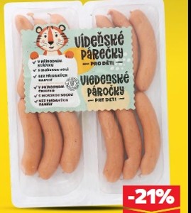 Kostelecké uzeniny Viedenské párky pre deti