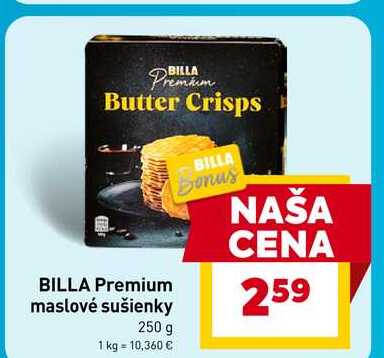 BILLA Premium maslové sušienky 250 g 