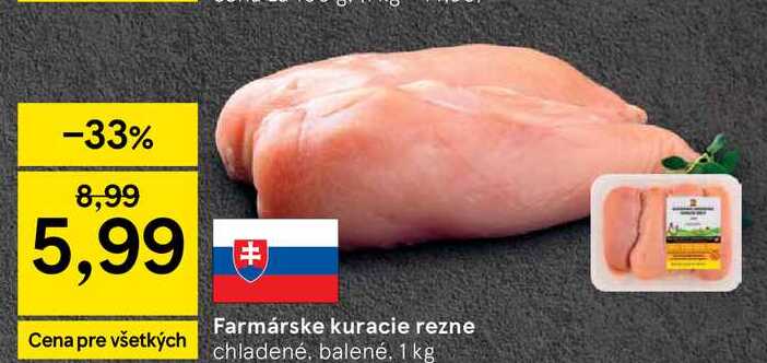 Farmárske kuracie rezne 1 kg