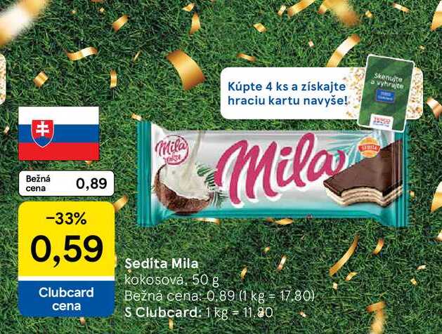 Sedita Mila kokosová, 50 g
