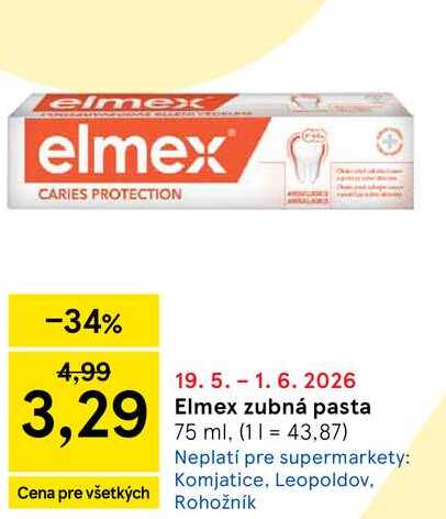 Elmex zubná pasta 75 ml