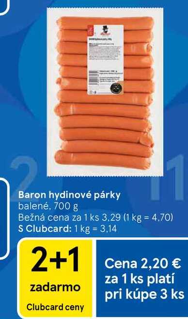 Baron hydinové párky balené 700 g