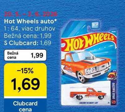 Hot Wheels auto 1:64, viac druhov