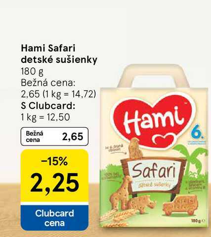 Hami Safari detské sušienky 180 g