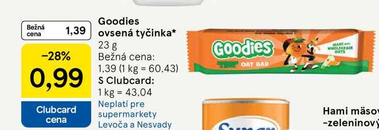 Goodies ovsená tyčinka 23g