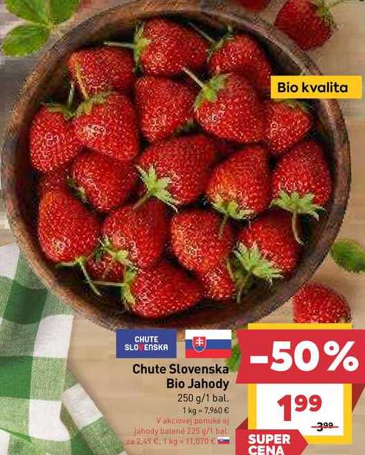 Chute Slovenska Bio Jahody 250 g/1 bal. 