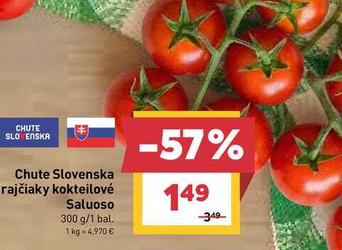 Chute Slovenska rajčiaky kokteilové Saluoso 300 g/1 bal.