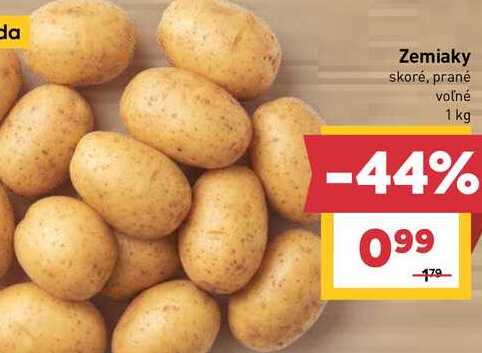 Zemiaky skoré, prané voľné 1 kg 