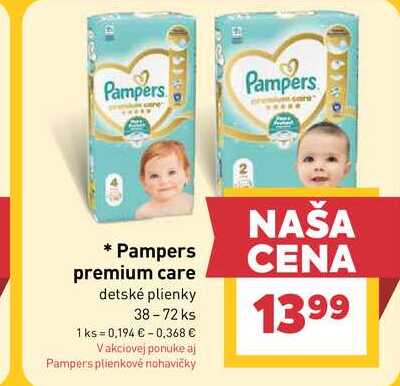 Pampers premium care detské plienky 38-72 ks