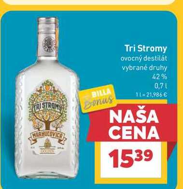 Tri Stromy ovocný destilát vybrané druhy 42% 0,7 l