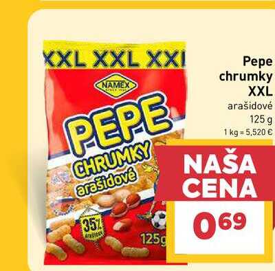 Pepe chrumky XXL arašidové 125 g
