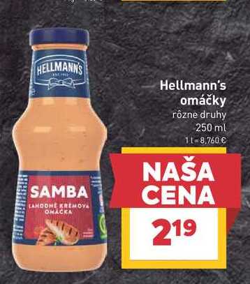 Hellmann's omáčky rôzne druhy 250 ml