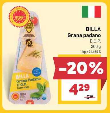 BILLA Grana padano D.O.P. 200 g