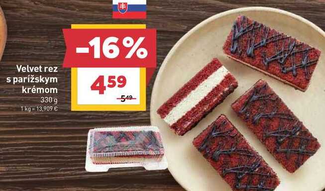 Velvet rez s parížskym krémom 330 g 