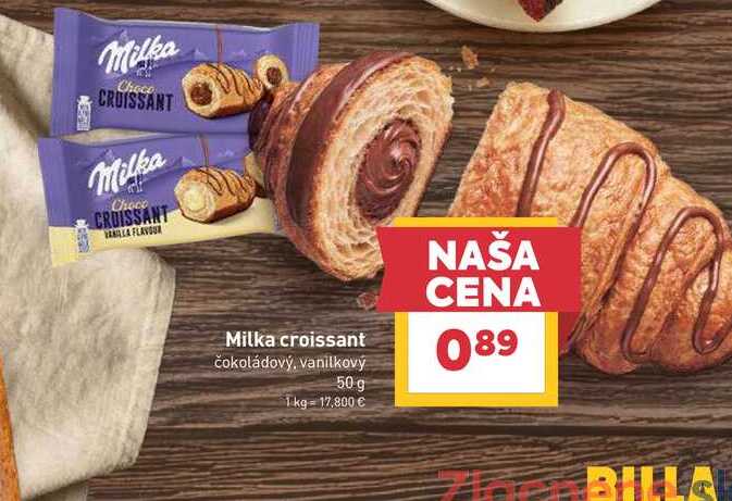 Milka croissant čokoládový, vanilkový 50 g 