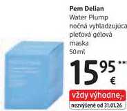 Pem Delian Water Plump nočná vyhladzujúca pleťová gélová maska, 50 ml