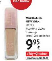 MAYBELLINE NEW YORK LIFTER PLUMP & GLOW make-up, 30 ml
