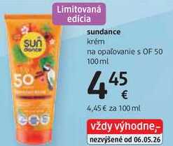 sundance, krém na opaľovanie s OF 50, 100 ml
