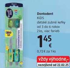 Dontodent detské zubné kefky, 2 ks