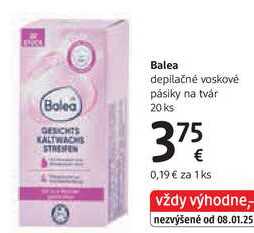 Balea depilačné voskové pásiky na tvár, 20 ks