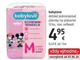 babylove detské jednorazové plienky na plávanie, 12 ks 