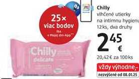 Chilly vlhčené utierky na intimnu hygienu, 12 ks