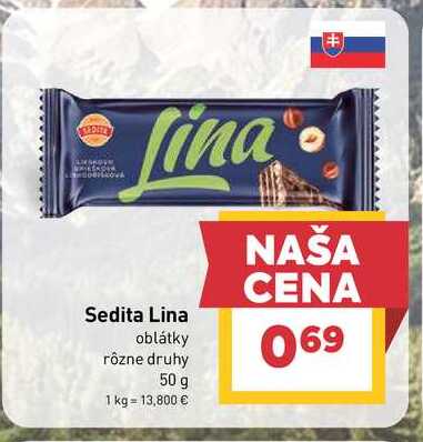 Sedita Lina oblátky rôzne druhy 50 g