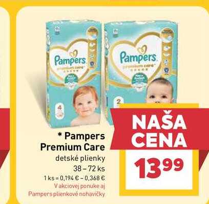 Pampers Premium Care detské plienky 38-72 ks