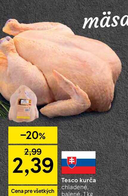Tesco kurča chladené balené 1 kg 